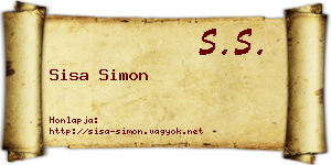 Sisa Simon névjegykártya